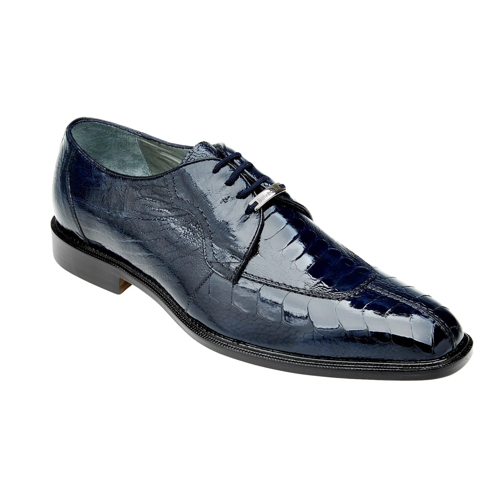 Men's Belvedere Chapo Hornback Caiman Crocodile Dress Shoe in Black - 10-M