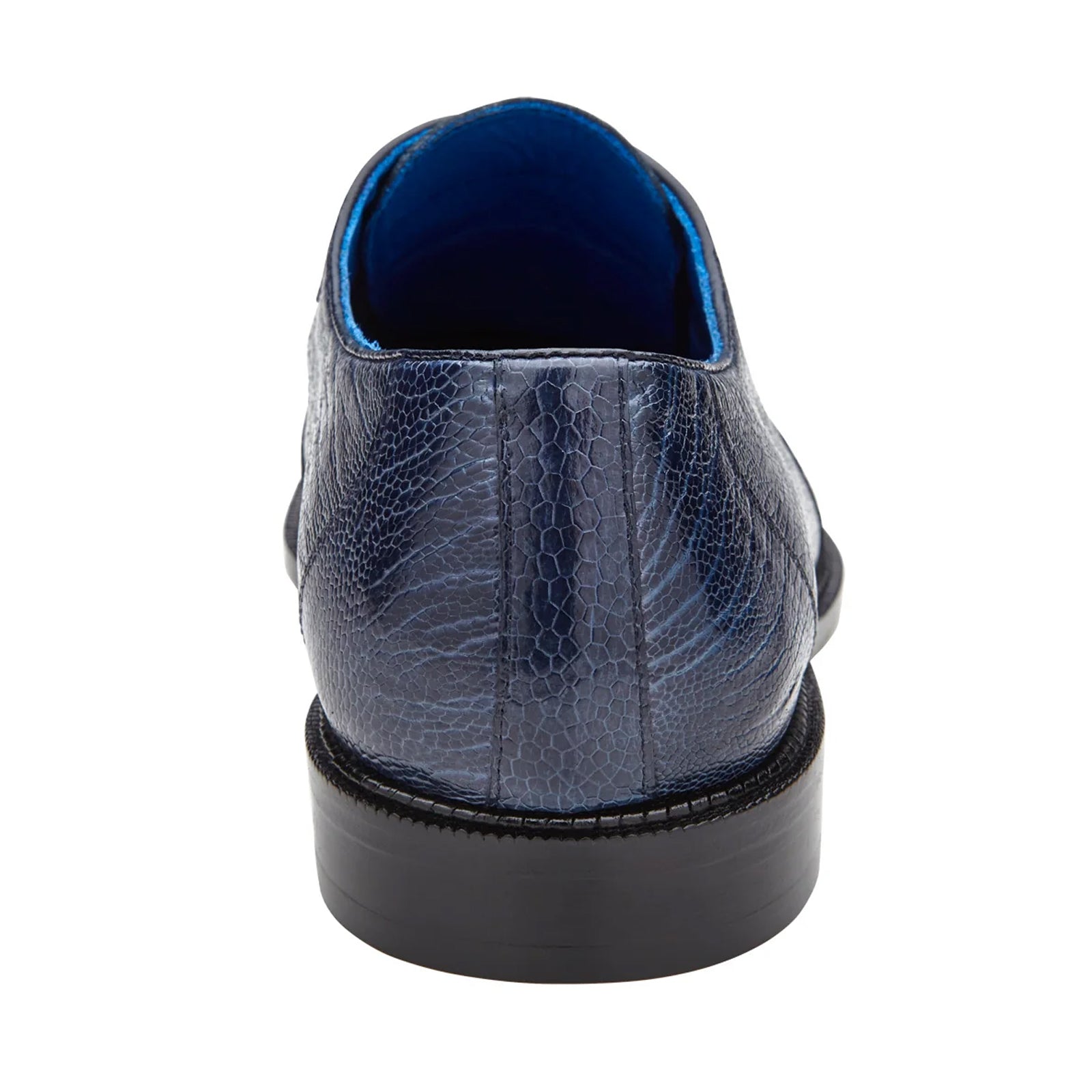 Men's Belvedere Siena Ostrich Leg Moc Toe Dress Shoe in Navy - 10-M