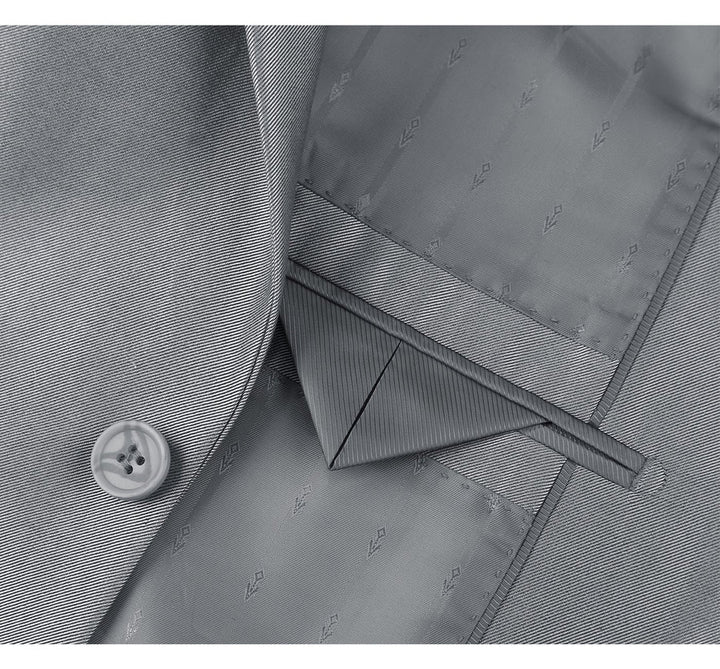 Cheap Priced Suit- Mens Basic Two Button Classic Fit Suit With Optional Vest In Shiny Silver Grey Sharkskin - 38 Short Jacket+32 Waist Adjustable 28to34)(Height: 5 4 to5 7 )(Neck 15-16.5)S-M)
