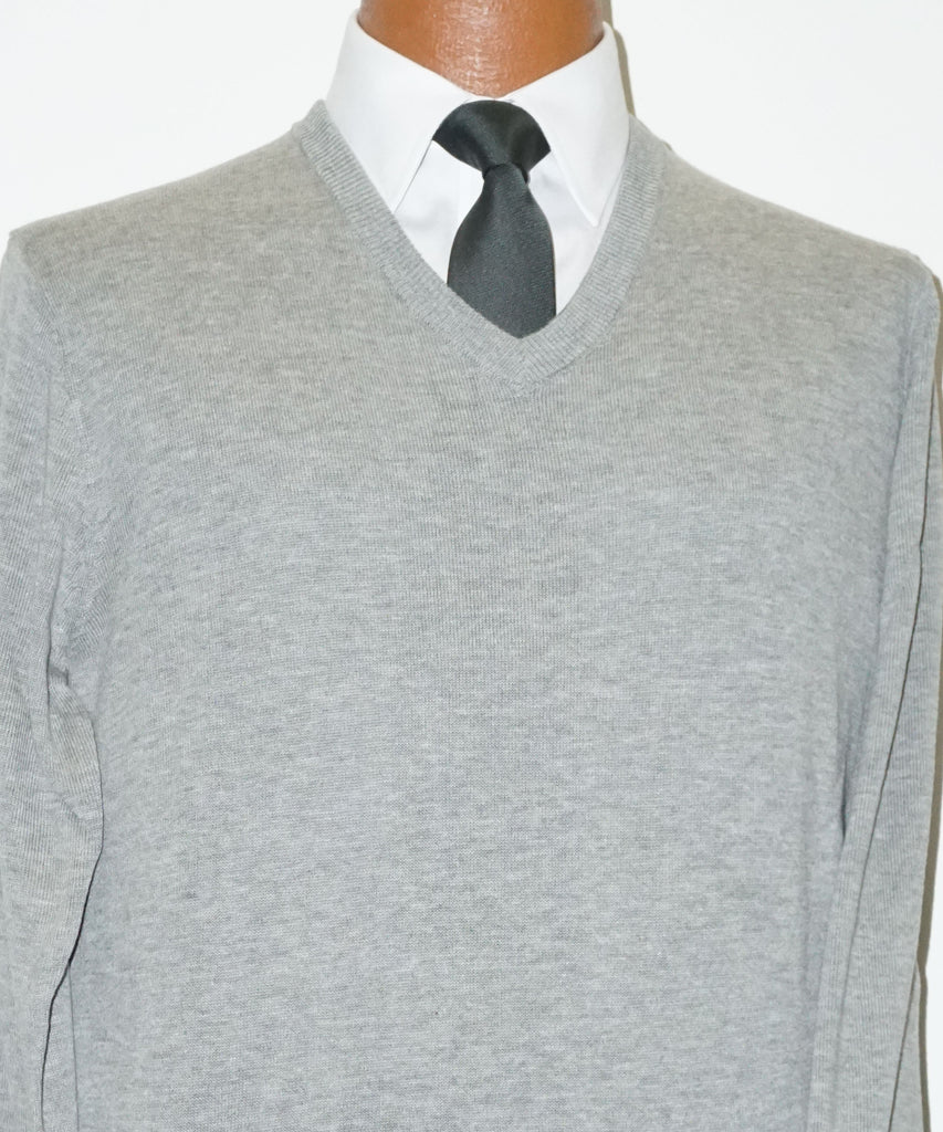 Cotton blend Long Sleeve Silver Heather Sweater - S