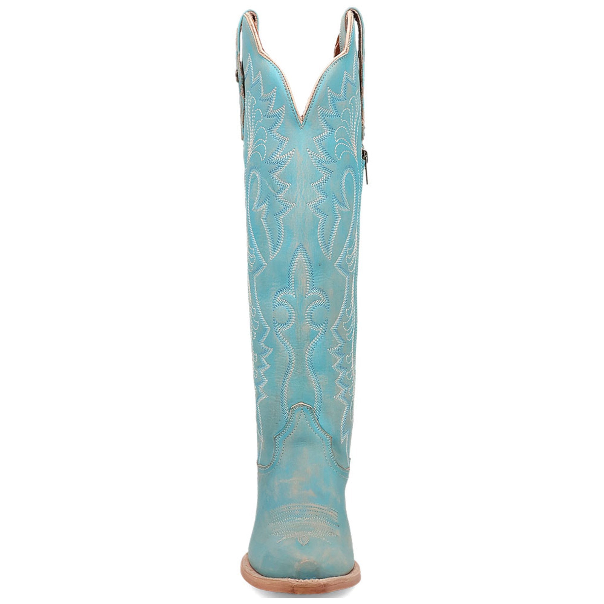 Dan Post Women's Celeste Sky Blue Zipper Snip Toe Boots - 6M