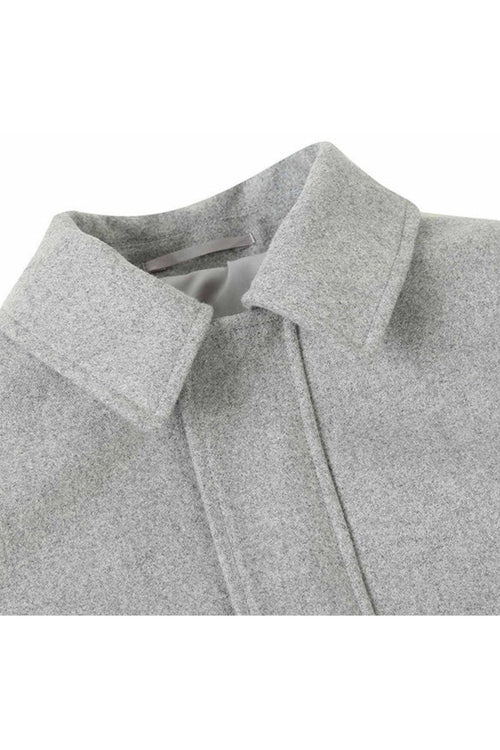 Gray Slim Fit Wool Blend Short Coat