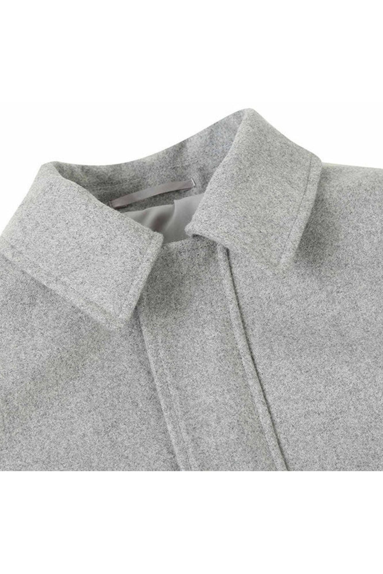 Gray Slim Fit Wool Blend Short Coat - Coat Size 38