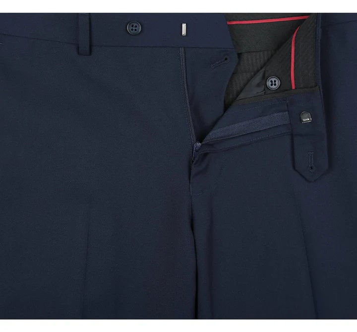 Cheap Suit - Mens Basic Two Button Classic Fit Navy Suit With Optional Vest - 38 Short Jacket+32 Waist Adjustable 28to34)(Height: 5 4 to5 7 )(Neck 15-16.5)S-M)