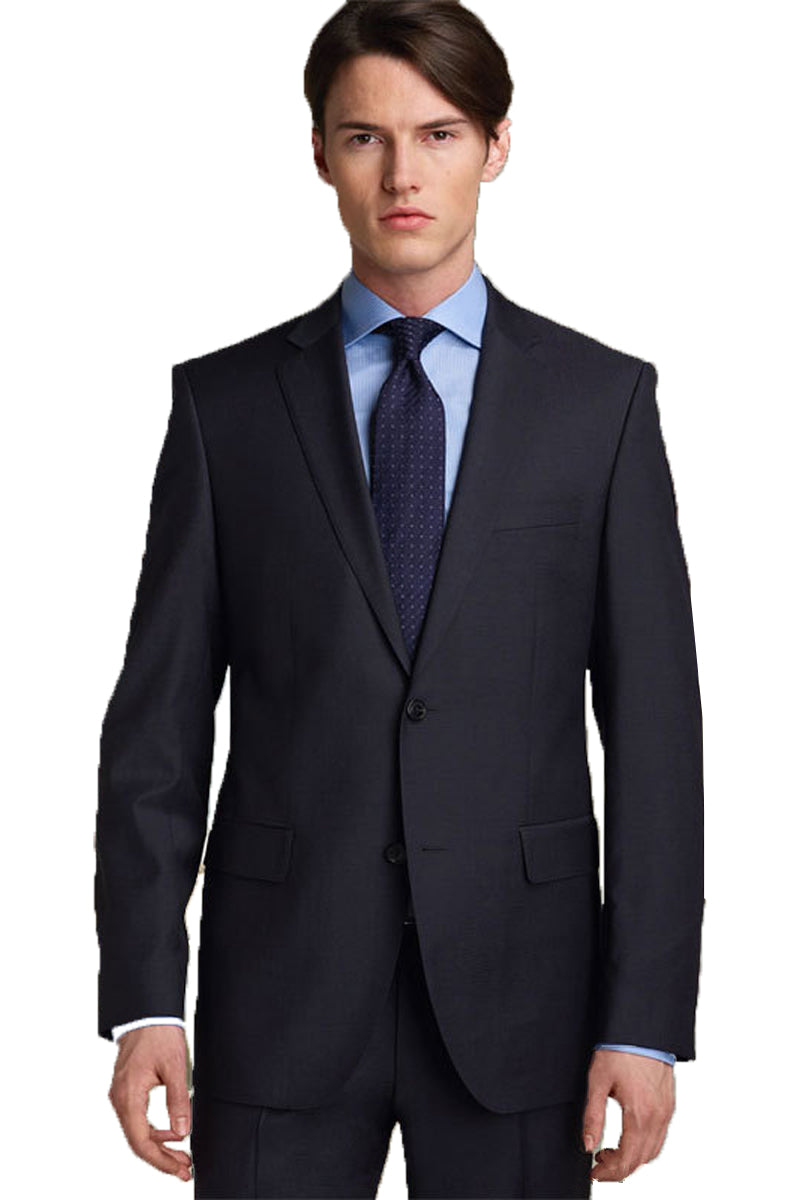 Black Modern Fit Men's Suit - 100% Wool, 2 Button Design - 36 Regular