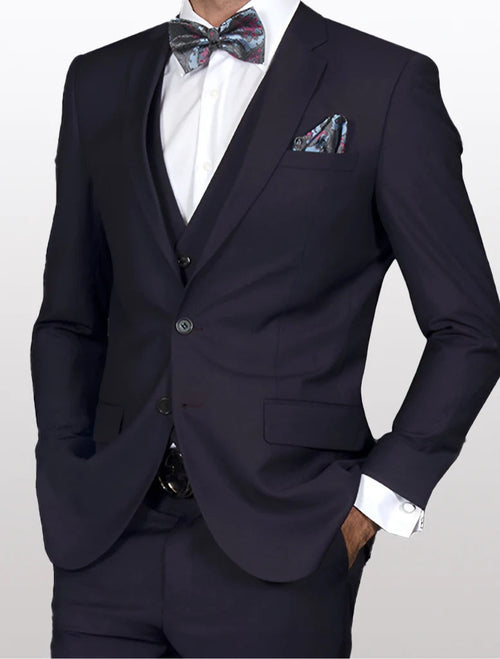 Statement Men's Eggplant Slim Fit Vested Suits