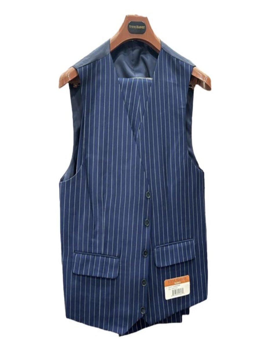 Steve Harvey Navy Three Piece Suit - Coat Size 38
