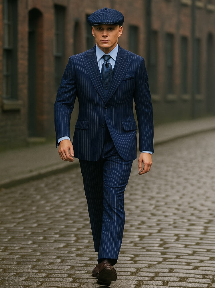 Steve Harvey Suits - Navy Suit - Designer Brand Suit No Pleated Pants Modern Fit - New Arrival - 54 Regular Jacket+48 Waist Adjust 44to50)Height: 5'7"-6')Neck 19-20.5:XXXL-XXXXL