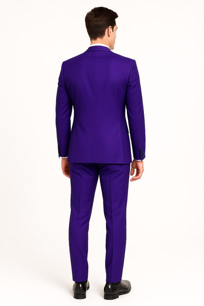 Purple Tuxedo Suit for Men Stylish Two-Piece Prom and Wedding purple Suit with Matching Satin Lapel