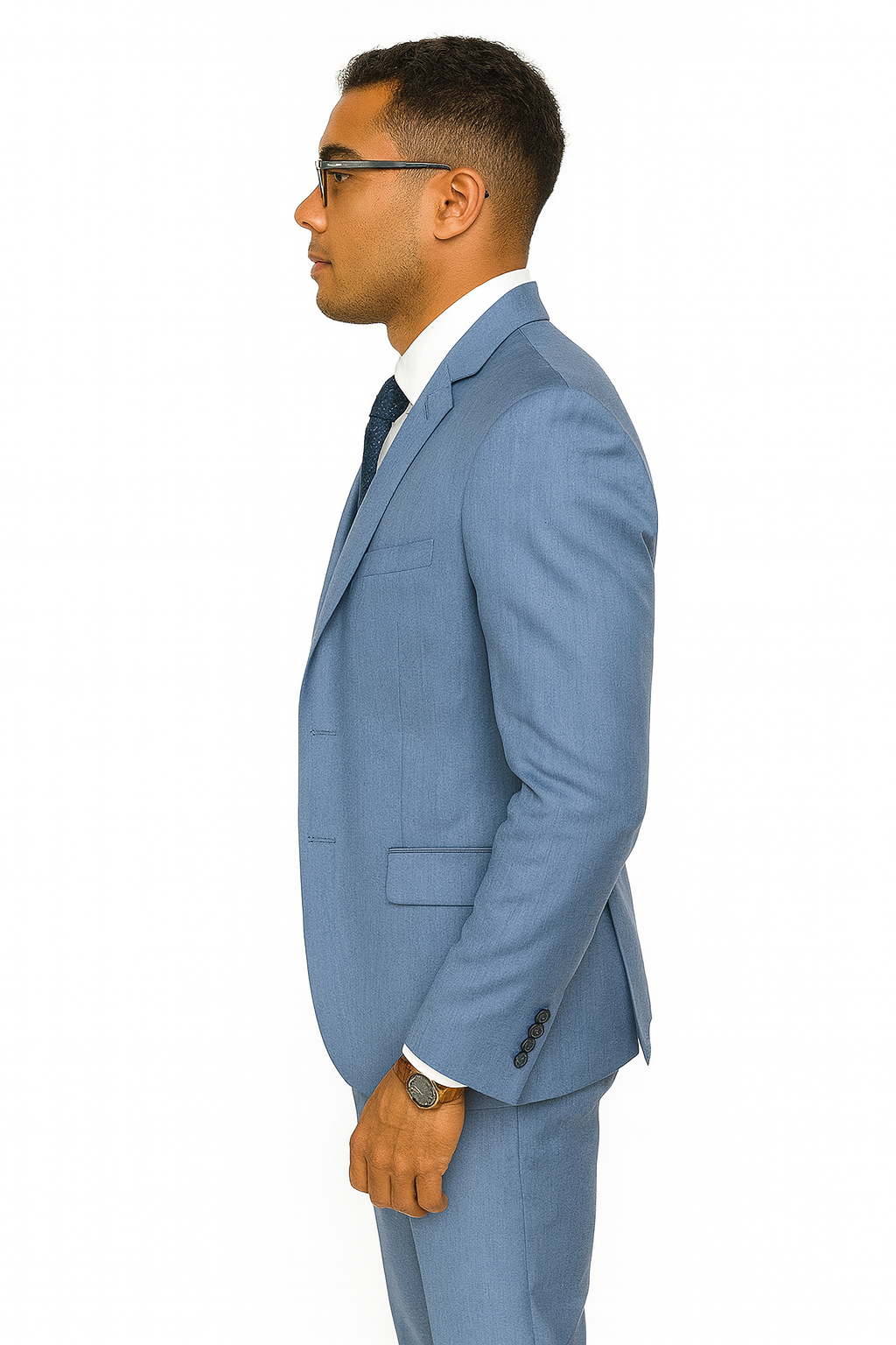 Dusty Blue Groomsmen Suits - Dusty Blue Suits - Mens Suits suit - 38 Regular - 32 Waist