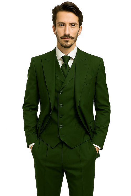 Mens 1930s Suits - Hunter Green Suit