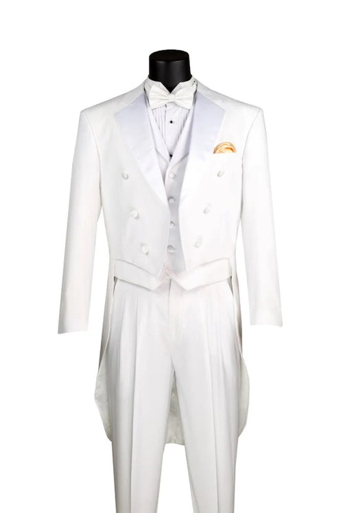 Mens Tuxedo Regular Fit Collection with Tails 3 Piece in Black