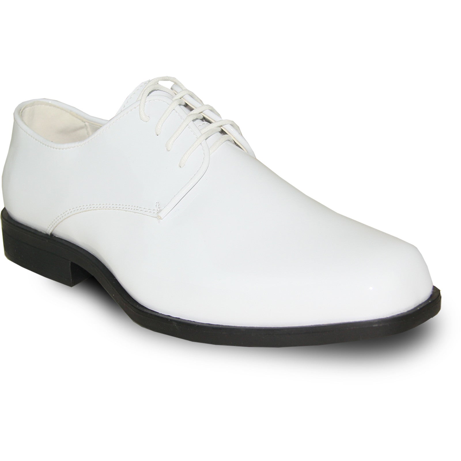 "White Patent Tuxedo Dress Shoe - Men's Classic Square Toe"