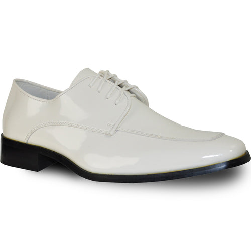 "Ivory Men's Classic Moc Toe Patent Tuxedo Prom 2026 Shoe"