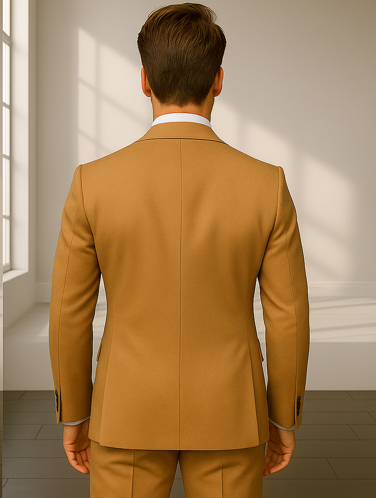 Wool Suit - Italian Made Business Suit by Statement Men's 2 Piece 100% Wool Double Breasted Suit - Pinstripe Pattern - 38R