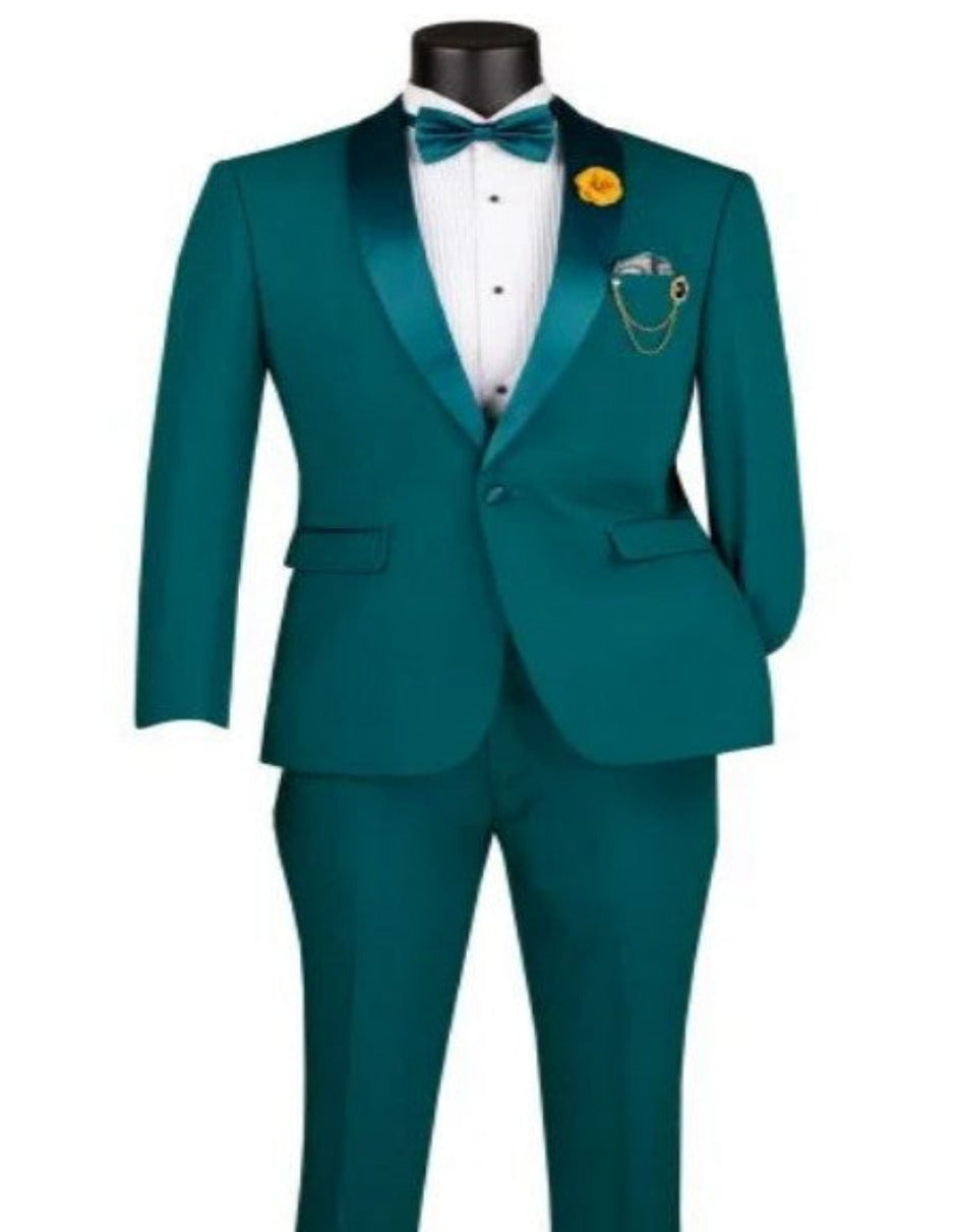 Mens Two Piece Shawl Lapel Slim Fit Tuxedo - Gold - Mustard