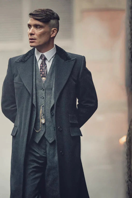 Mens Peaky Blinders Costume peaky blinder outfit - Include peaky blinder actor cap Thomas Shelby Black Herringbone Outfit - 36 Short