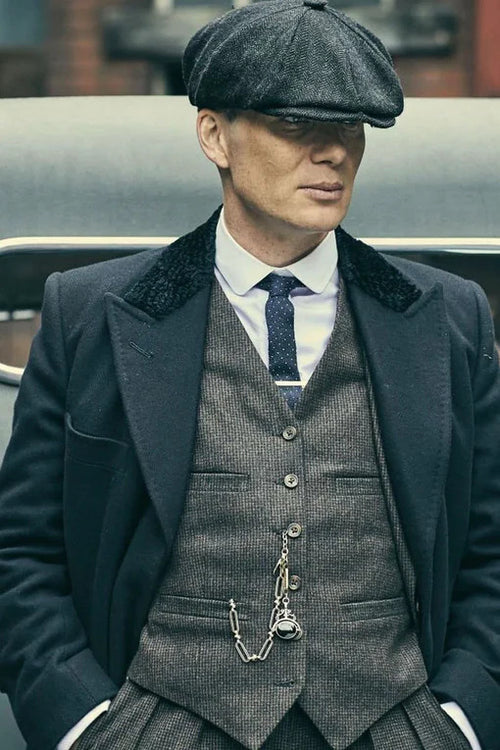 Mens Peaky Blinders Costume peaky blinder outfit - Include peaky blinder gangster actor cap Thomas Shelby Herringbone Hat Outfit