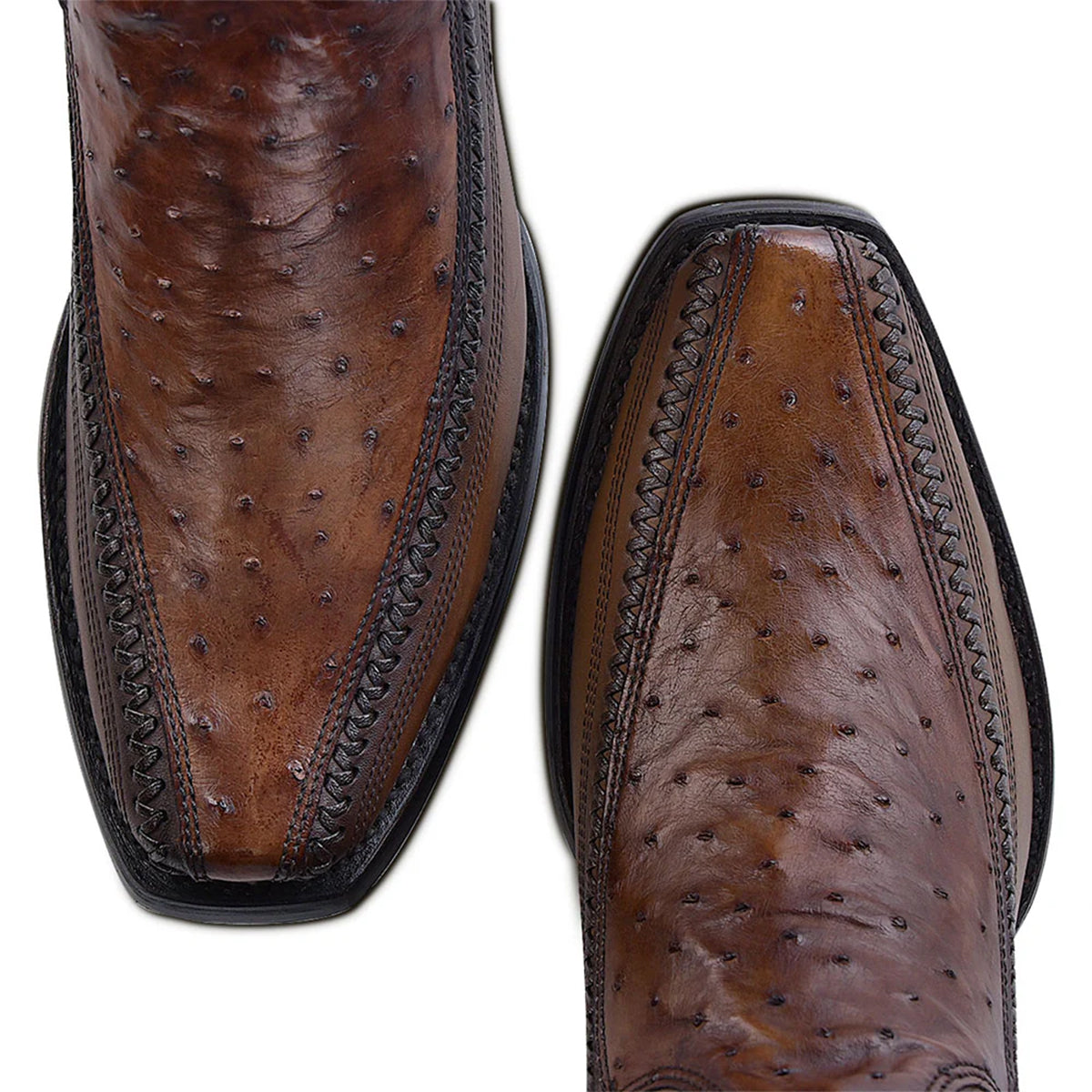 Honey Ostrich Zipper Boot - EE