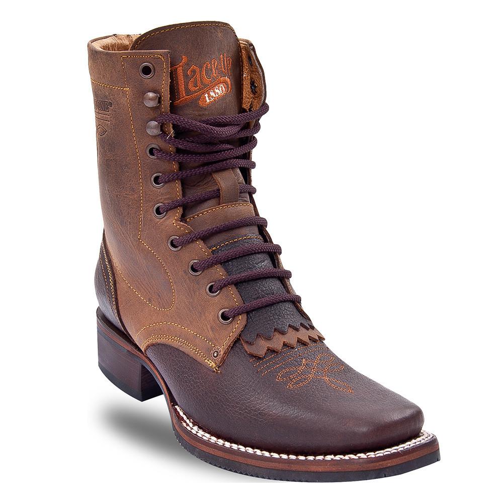 Lace Up Cowboy Boots - EE