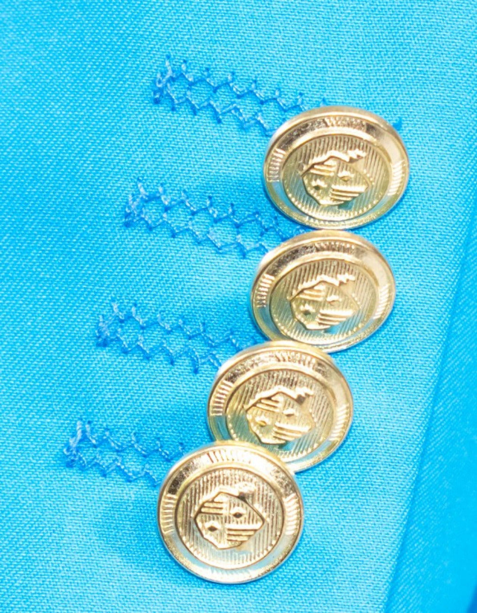 Turquoise 3-Piece Slim-Fit Suit - 34 Short or Extra Small