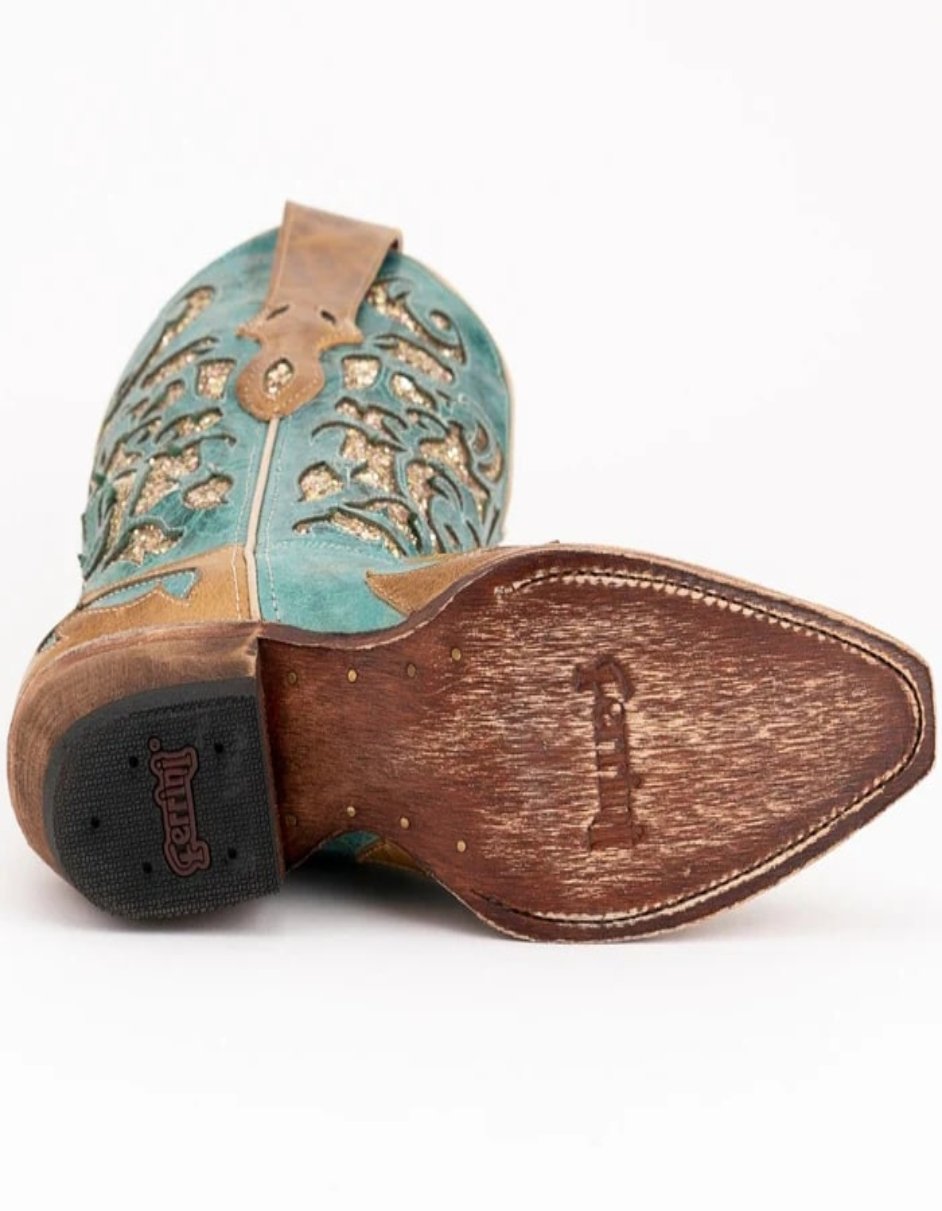 Ferrini Women's Glitz Snip Toe Boots Handcrafted - Antique Saddle - 6B