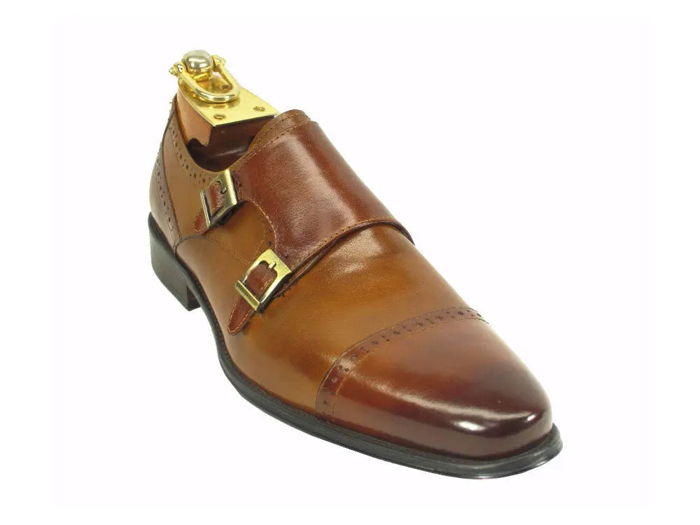 Two Tone Burnished Double Monk Strap - 7