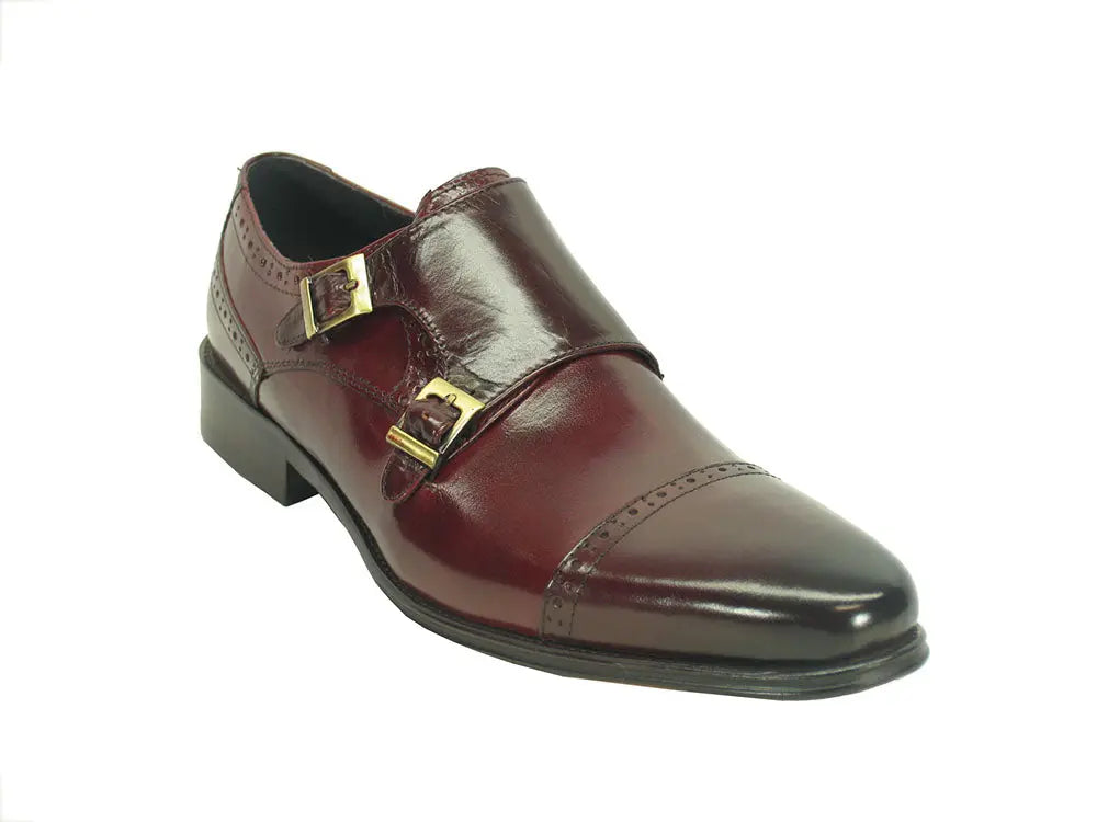 Two Tone Burnished Double Monk Strap - 7
