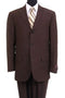 "Brown Poplin Suit for Men - Basic Three Button Style"