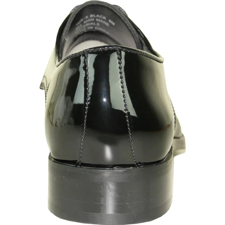 MENS CLASSIC BICYCLE SQUARE POINTY TOE PATENT SHOE IN BLACK - 6.5M