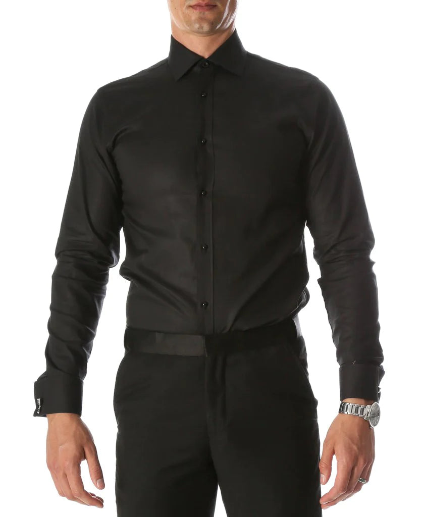 Men's Slim Fit Black Dress Shirt - 14.5/32