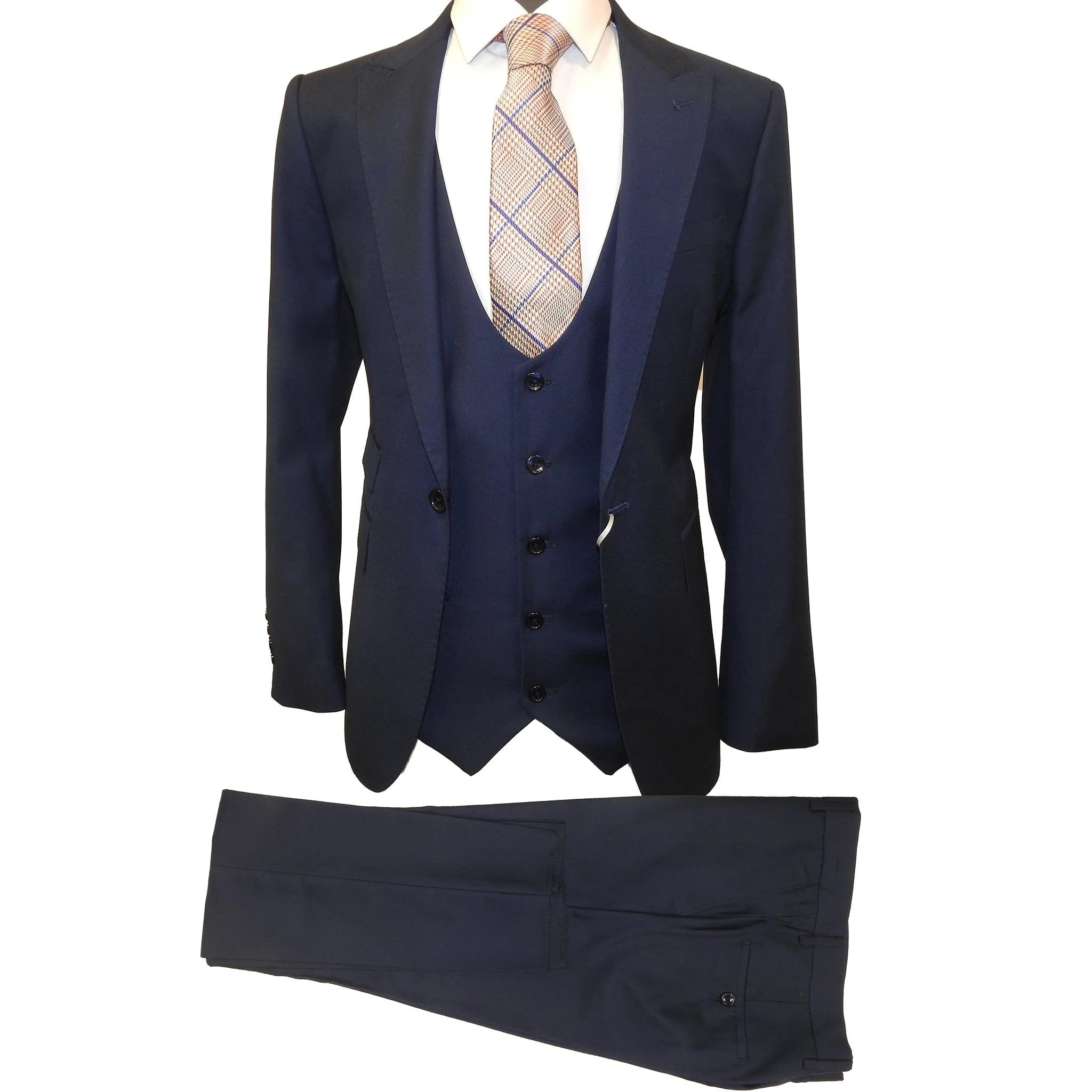 Rossiman Suits For Sale - Mens Designer Suit - Fashion Suits - Fancy Blue Suits - 38 Short Jacket+32 Waist Adjustable 28to34)(Height: 5 4 to5 7 )(Neck 15-16.5)S-M)