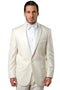 Ivory Men's Slim Fit Tuxedo - One Button, Satin Trim, Peak Lapel for Prom 2025 & Wedding