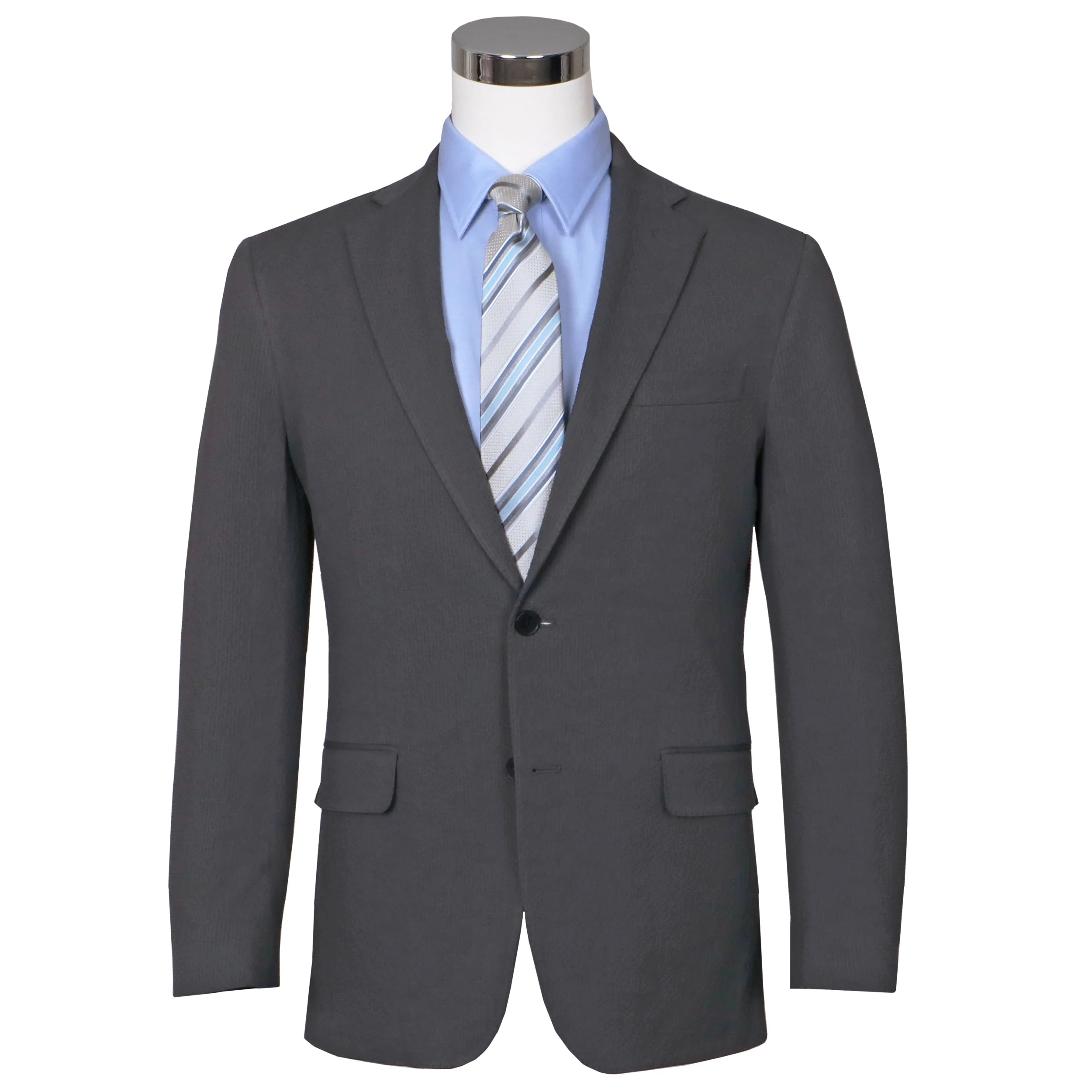 Seersucker Blazer - "Voodoo Gray" Seersucker Sport Coat Voodoo Gray Seersucker Stretch Sport Coat - 38 R