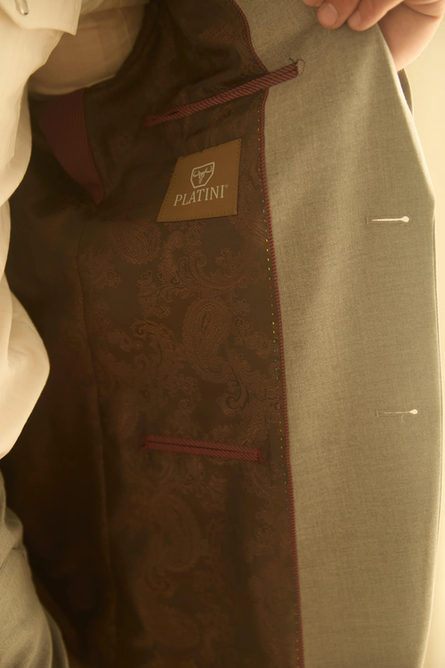 Mens Grey Western Sport Suit with Elbow Patches β Rugged Classic Style