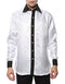 Shiny Satin Floral Spread Collar Paisley Dress Club Clubbing Clubwear Shirts Flashy Stage Colored White-Black Two Toned Woven Casual Men's Dress Shirt