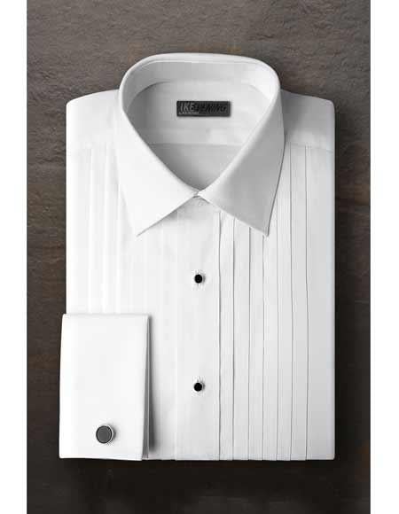 Vincent Regular Fit Pleated Laydown Tuxedo Shirt With Frenched Cuffed Ted Baker Brand White - Small 14.5 Neck / 32-33" Sleeve