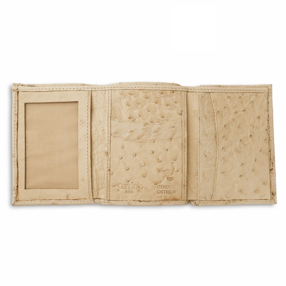 Ferrini Full Quill Ostrich Trifold Winter White - One Size