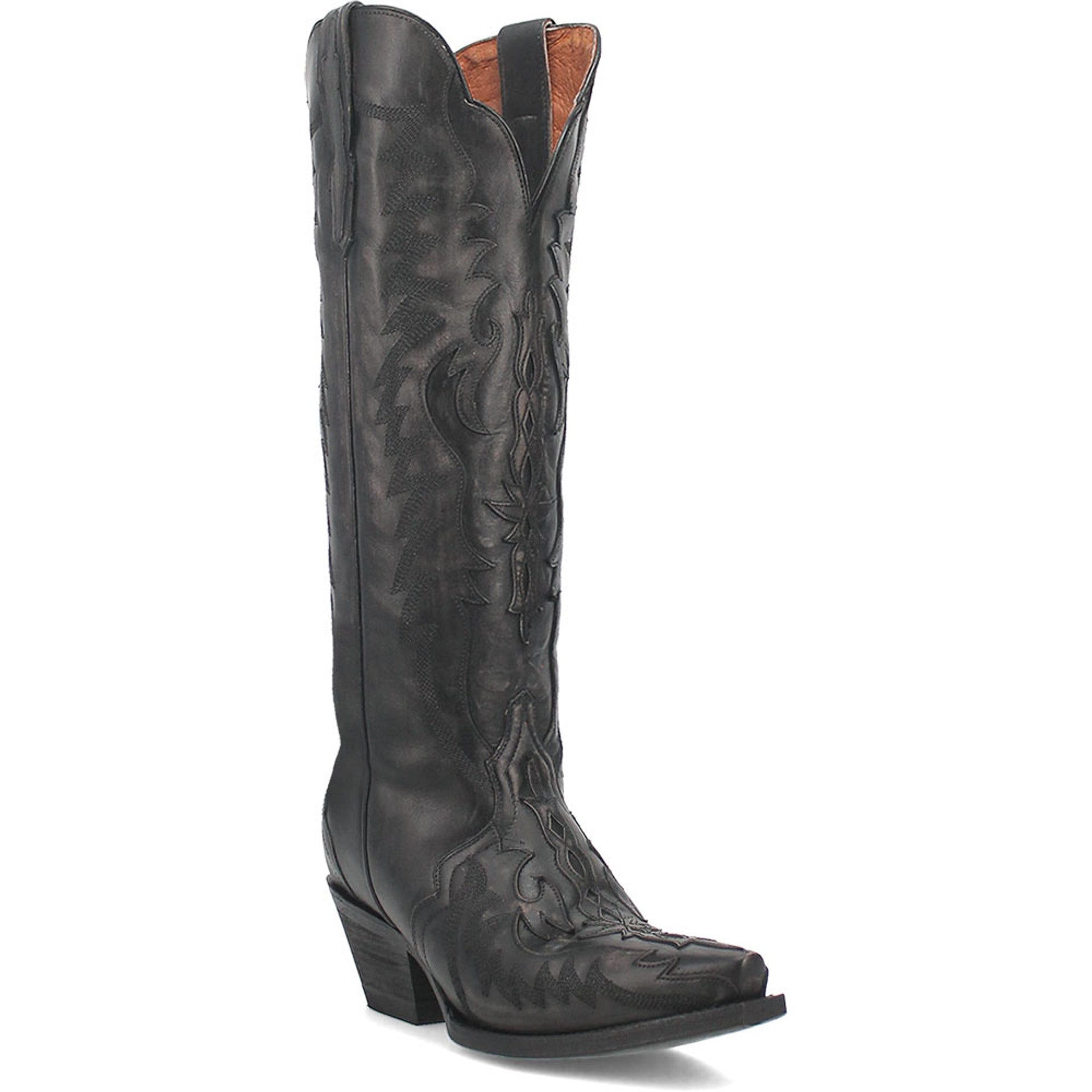 Dan Post Women’s Hallie Black 15 Snip Toe Medium Cowboy Boot - 6M