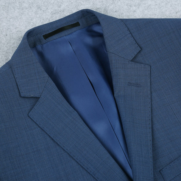 Renoir Clothing - Renoir Suit - Renoir Fashion - Single Breasted Wool Blend Slim Fit Blue Renoir Suit - Coat Size 38