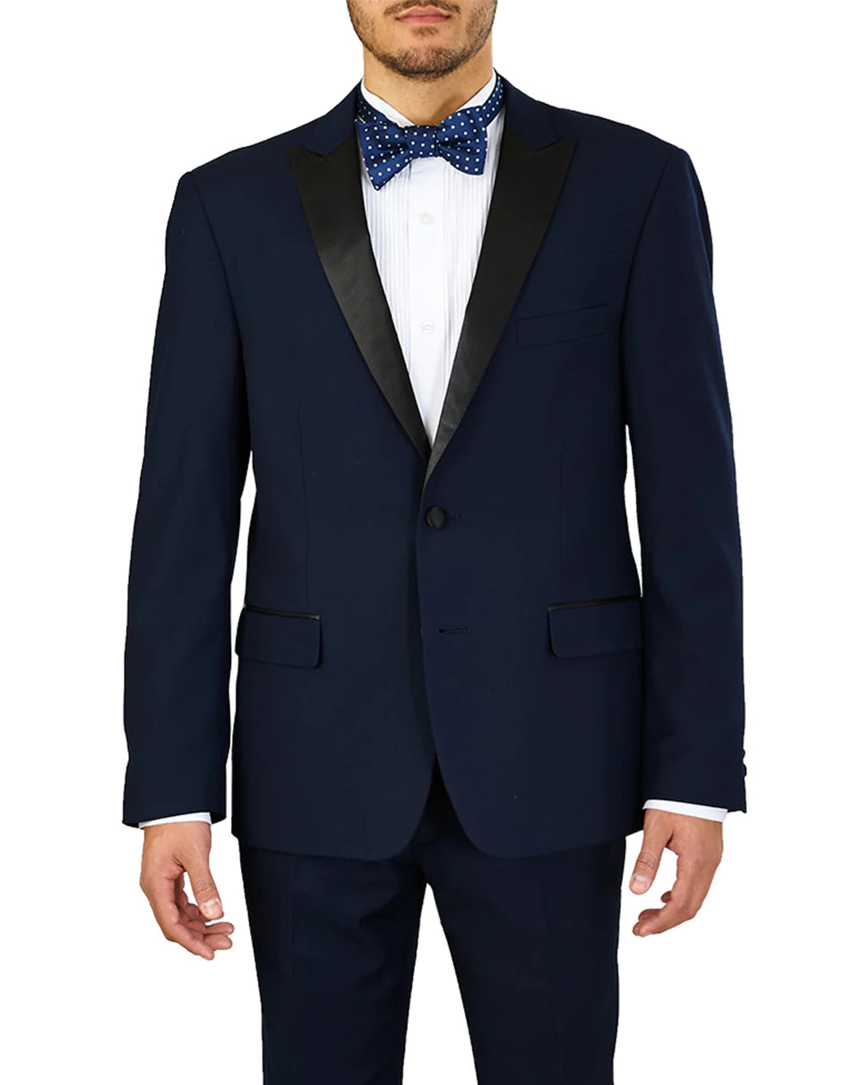 Mens Navy Blue Wedding Tuxedo - Dark Blue Tuxedo Suit"Mens Slim Fit 2 Button Midnight Blue Tuxedo - Wedding - Prom 2025 - 34 Short