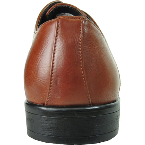 Bravo Mens Pointed Plain Toe Oxford Dress Shoe in Brown