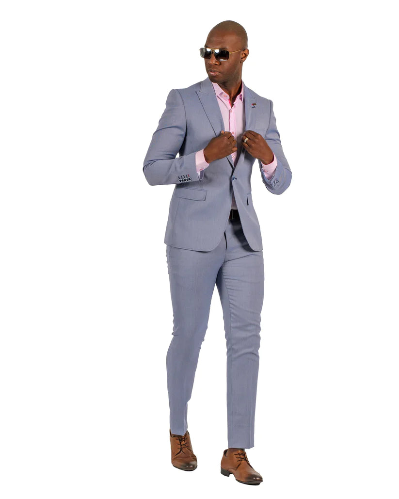 Stretch Fabric - "Gray" Light Weight Suit - Slim Fitted Suit "Style #" - Gray