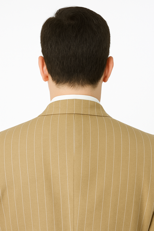 Beige Pinstripe Business Suit – 3-Piece Professional Wear
