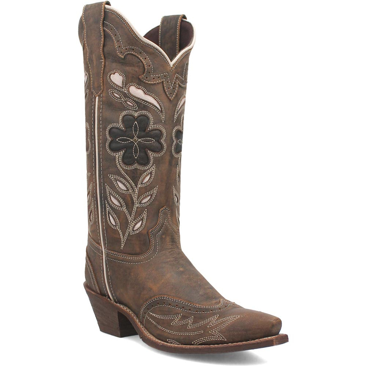 Laredo Zuri Brown Leather Snip Toe Women Boots - 6