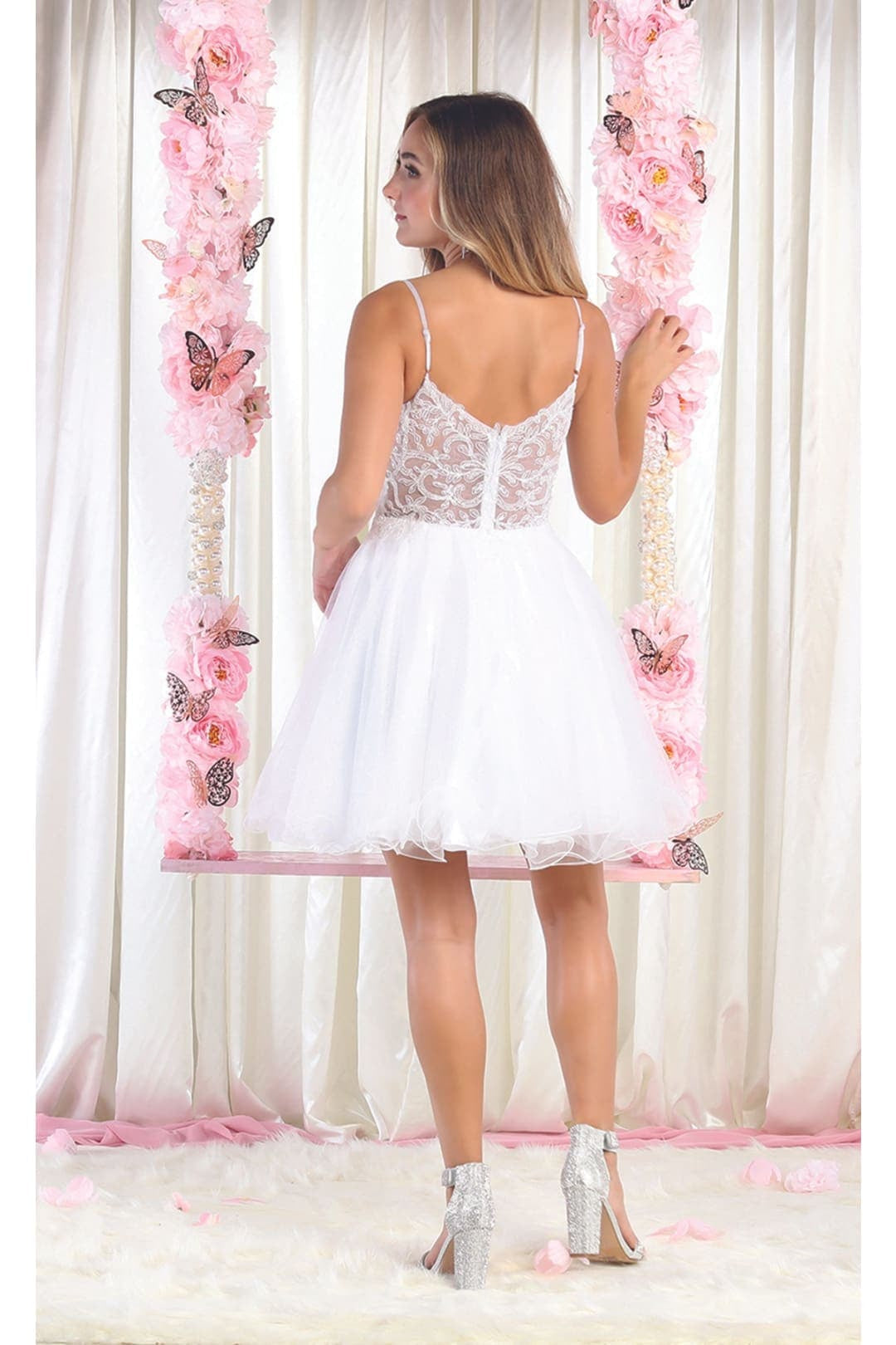Quince Dama Dresses - Short Quinceanera Dresses in Color Ivory - 10