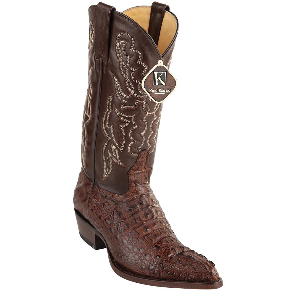 King Exotic Caiman Hornback Traditional Cowboy Boot - Natural
