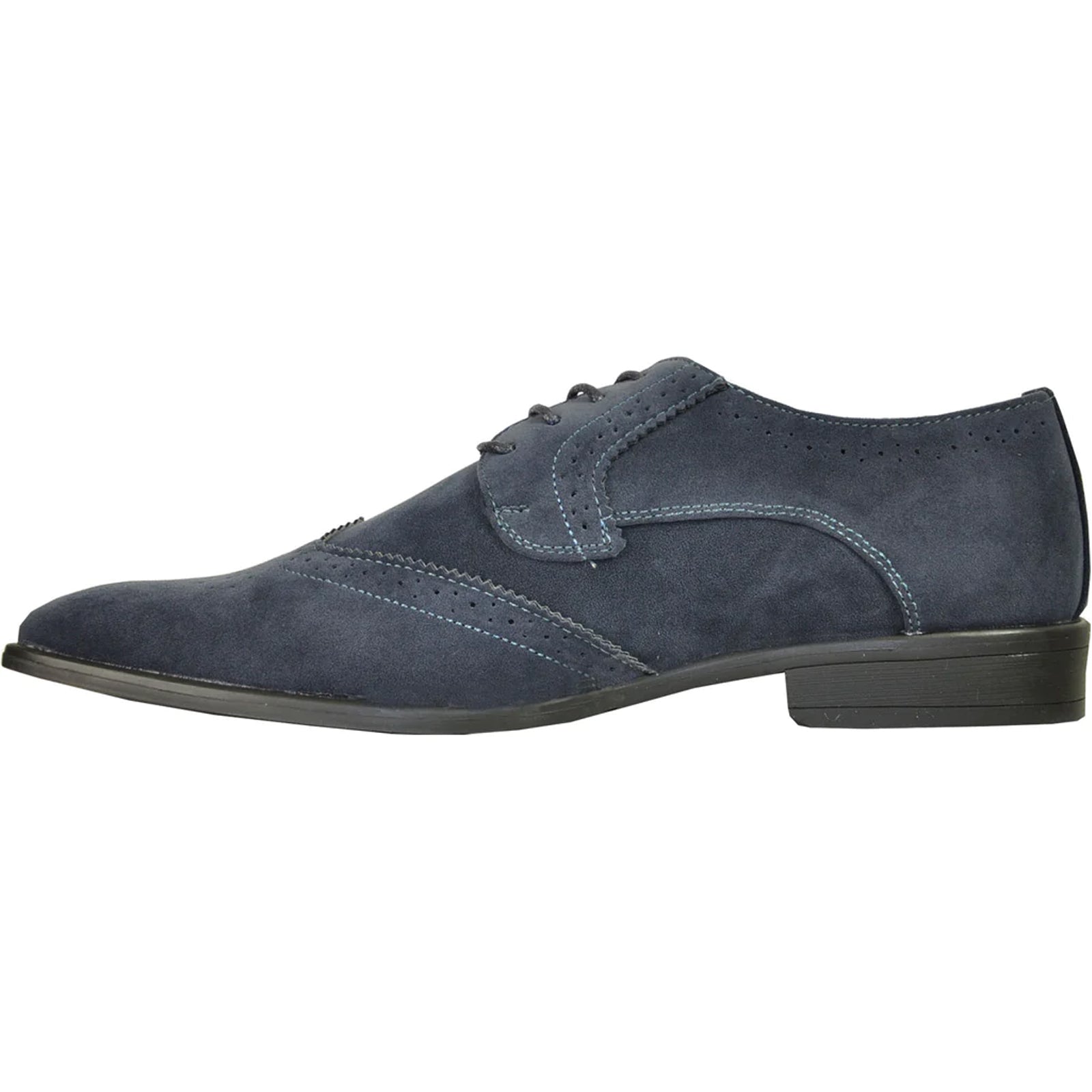Navy Vegan Suede Wingtip Dress Shoe for Men - Wedding & Prom 2025 - 6M