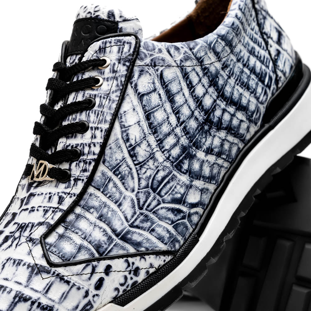 Marco Di Milano Alonzo Newspaper Genuine Caiman Crocodile Casual Sneakers - 8