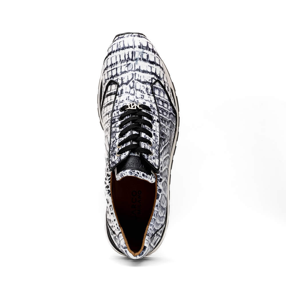 Marco Di Milano Alonzo Newspaper Genuine Caiman Crocodile Casual Sneakers - 8